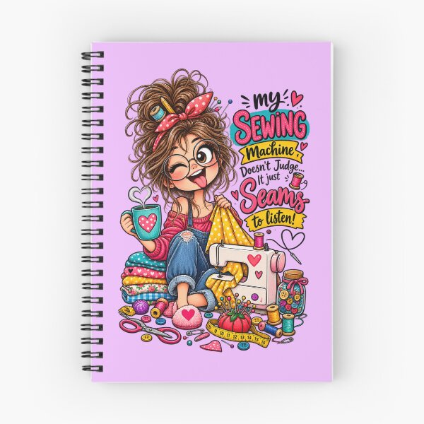 Item preview, My Sewing Machine Doesn’t Judge, It Just Seams to Listen – Funny Sewing Quote designed and sold by EverStitchStudio ★★★★★.