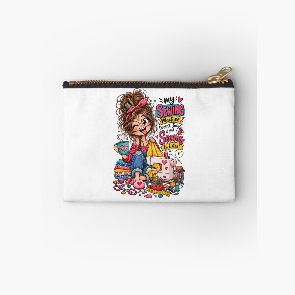 Item preview, My Sewing Machine Doesn’t Judge, It Just Seams to Listen – Funny Sewing Quote designed and sold by EverStitchStudio ★★★★★.