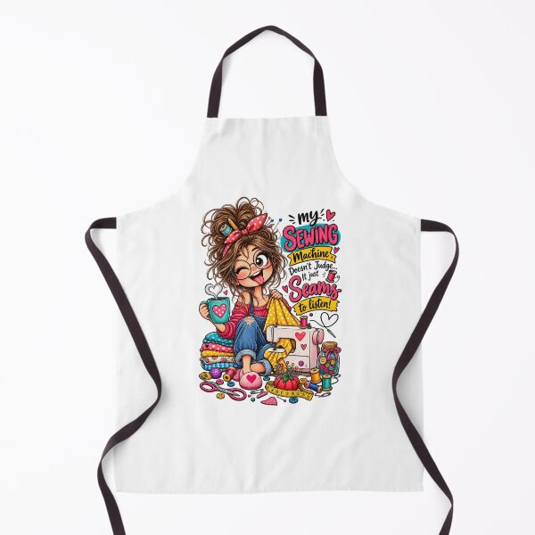 Item preview, My Sewing Machine Doesn’t Judge, It Just Seams to Listen – Funny Sewing Quote designed and sold by EverStitchStudio ★★★★★.