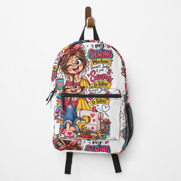 Item preview, My Sewing Machine Doesn’t Judge, It Just Seams to Listen – Funny Sewing Quote designed and sold by EverStitchStudio ★★★★★.