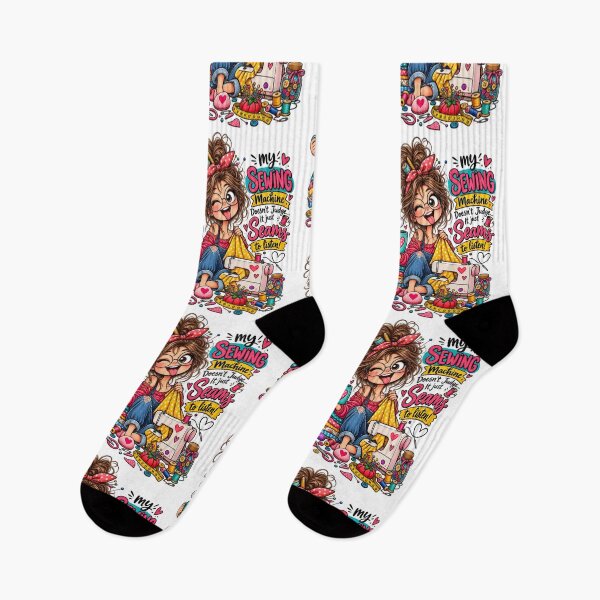 Item preview, My Sewing Machine Doesn’t Judge, It Just Seams to Listen – Funny Sewing Quote designed and sold by EverStitchStudio ★★★★★.