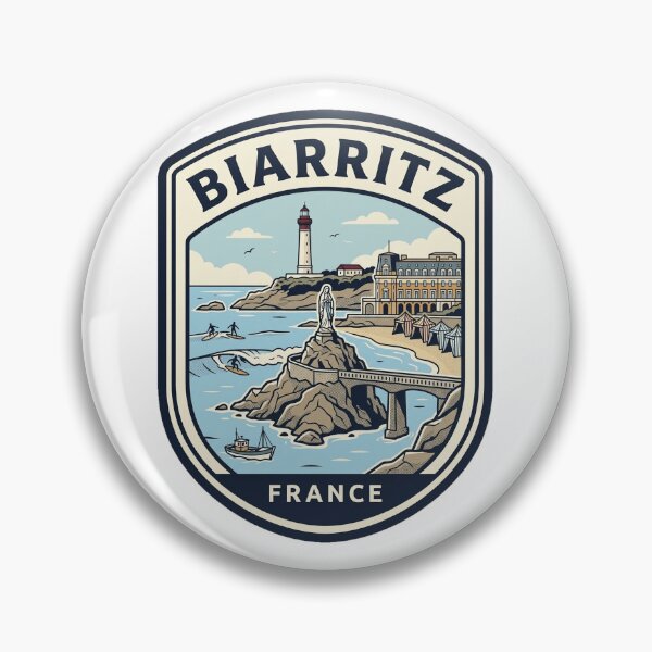 Item preview, Vintage Biarritz France Coastal Surf Travel Badge designed and sold by k3rstman1.