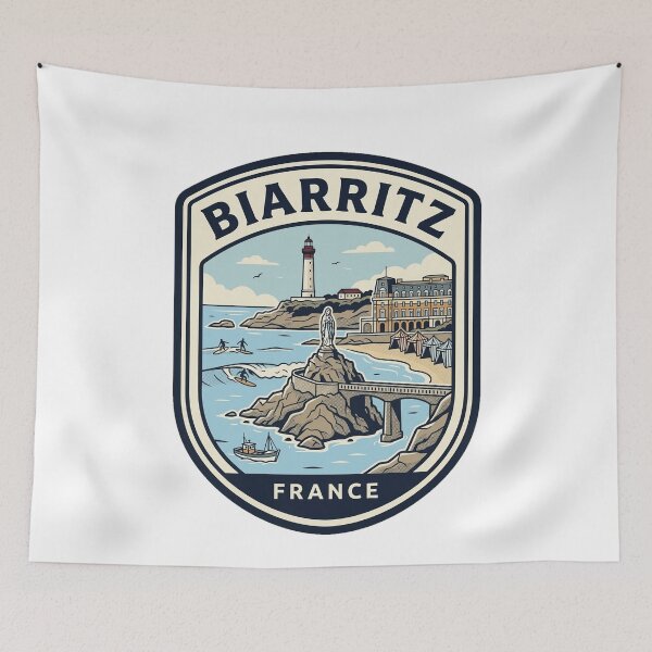 Item preview, Vintage Biarritz France Coastal Surf Travel Badge designed and sold by k3rstman1.