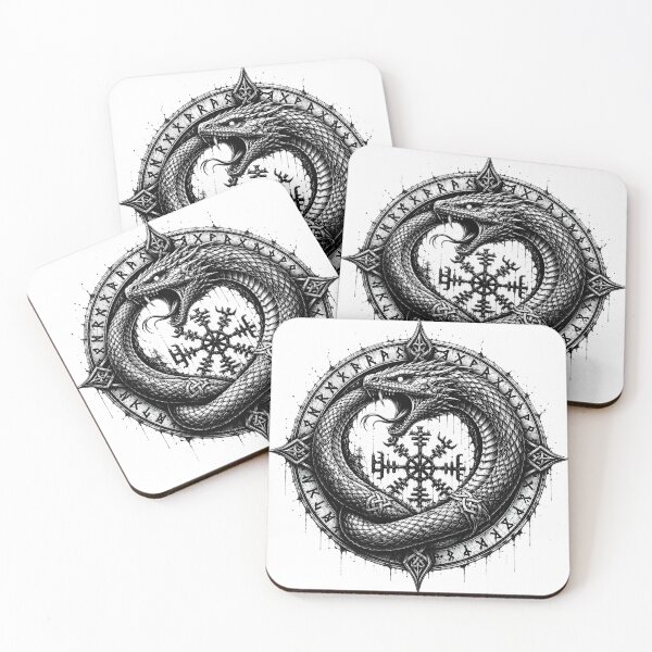 Item preview, Jormungandr – World Serpent | Norse Mythology | Viking Rune Art designed and sold by Bizon2910.
