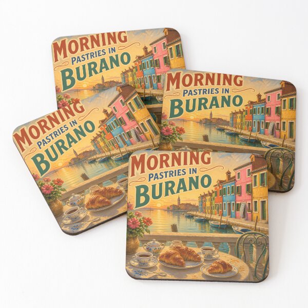 Item preview, Burano, Italy: Vintage-Style Painterly Travel Poster designed and sold by LSVart.