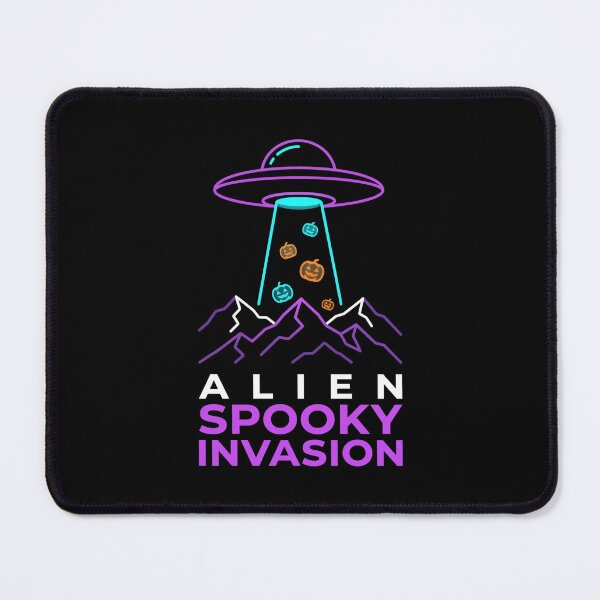 Item preview, Alien Spooky Invasion UFO Mountain Pumpkin Halloween designed and sold by TeNovaStudio.