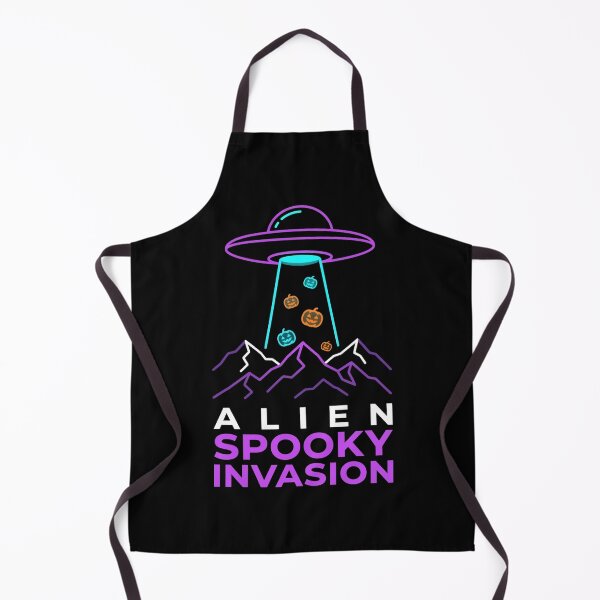 Item preview, Alien Spooky Invasion UFO Mountain Pumpkin Halloween designed and sold by TeNovaStudio.