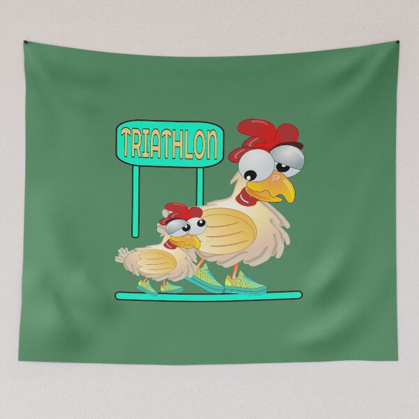 Item preview, TRIATHLON Running Chickens designed and sold by minimalartstory.