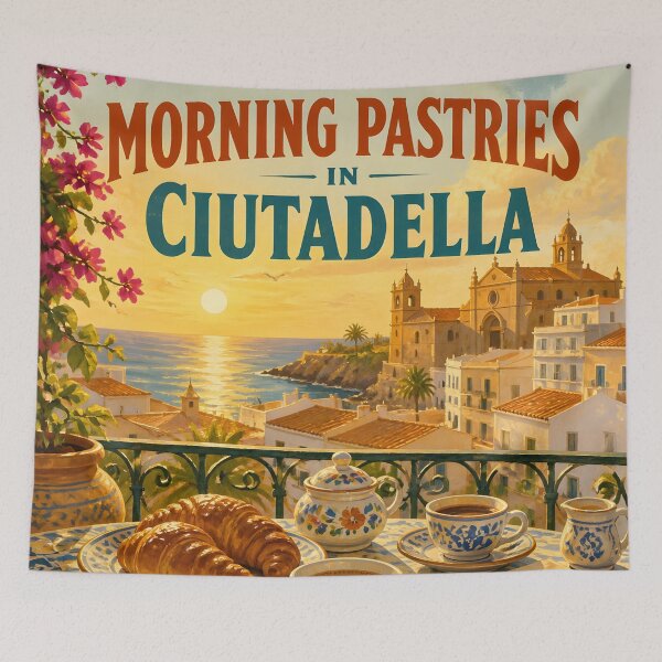 Item preview, Ciutadella, Menorca: Scenic-Style Painterly Travel Poster designed and sold by LSVart.