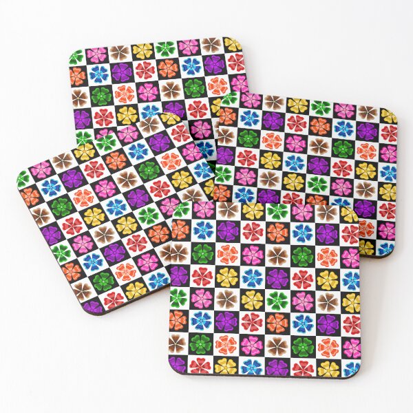 Item preview, Checkered Retro Flowers Pattern Design  designed and sold by PatternTitan.