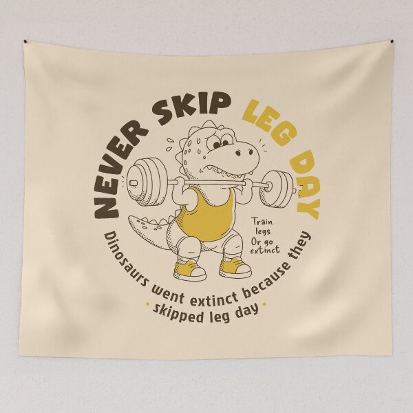 Item preview, Never Skip Leg Day Dinosaur Gym | Funny Workout & Weightlifting T-Rex Design designed and sold by adipra.