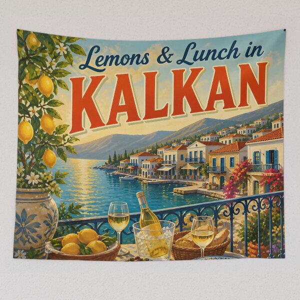 Item preview, Kalkan, Türkiye: Scenic-Style Painterly Travel Poster designed and sold by LSVart.