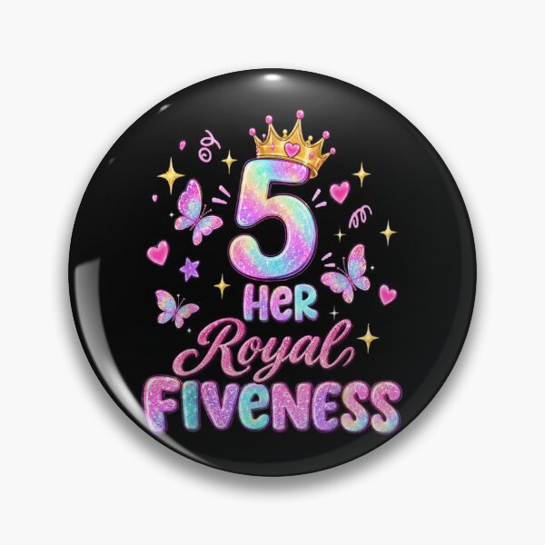 Item preview, Cute 5th Birthday Girl Her Royal Fiveness Rainbow Glitter Princess Butterfly Crown designed and sold by MassonCalepon.
