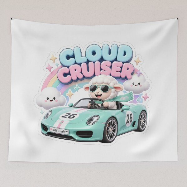 Item preview, Cloud Cruiser Kawaii Car Sticker PNG | Cute Sports Car Racing Graphic | Pastel Mascot Streetwear Design | Retro Auto Gift designed and sold by Stylestickers55.