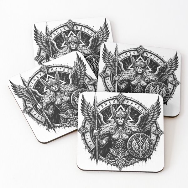 Item preview, Valkyrie – Norse Warrior Queen | Viking Shieldmaiden | Nordic Raven Art designed and sold by Bizon2910.