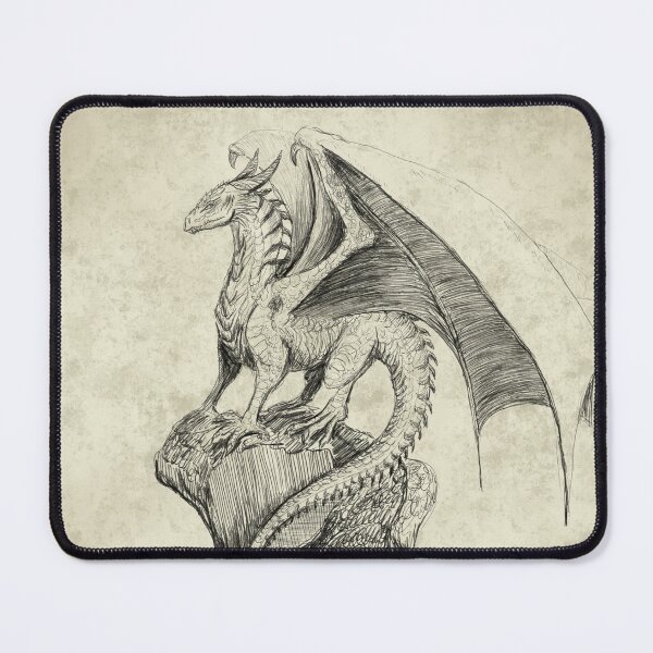 Item preview, Mooncaller Dragon - Ballpoint Pen Sketch designed and sold by CasmahCreations.