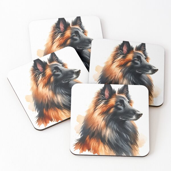 Item preview, Belgian Shepherd Watercolor Dog Art designed and sold by OlyvieArt.