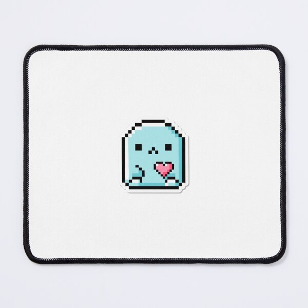 Item preview, Cute Pixel Blue Blob With Pink Heart designed and sold by a575642903.