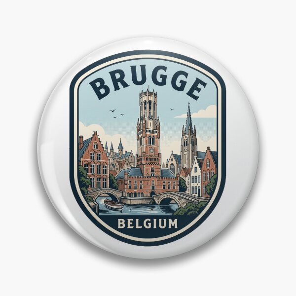 Item preview, Brugge Belgium Cityscape Vintage Travel Emblem designed and sold by k3rstman1.
