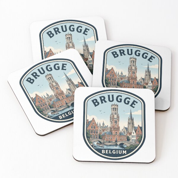 Item preview, Brugge Belgium Cityscape Vintage Travel Emblem designed and sold by k3rstman1.