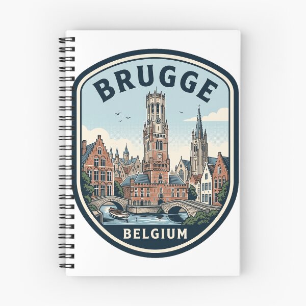 Item preview, Brugge Belgium Cityscape Vintage Travel Emblem designed and sold by k3rstman1.