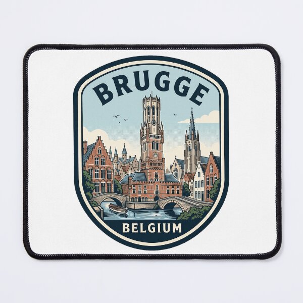 Item preview, Brugge Belgium Cityscape Vintage Travel Emblem designed and sold by k3rstman1.