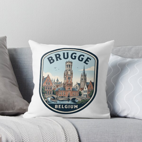 Item preview, Brugge Belgium Cityscape Vintage Travel Emblem designed and sold by k3rstman1.