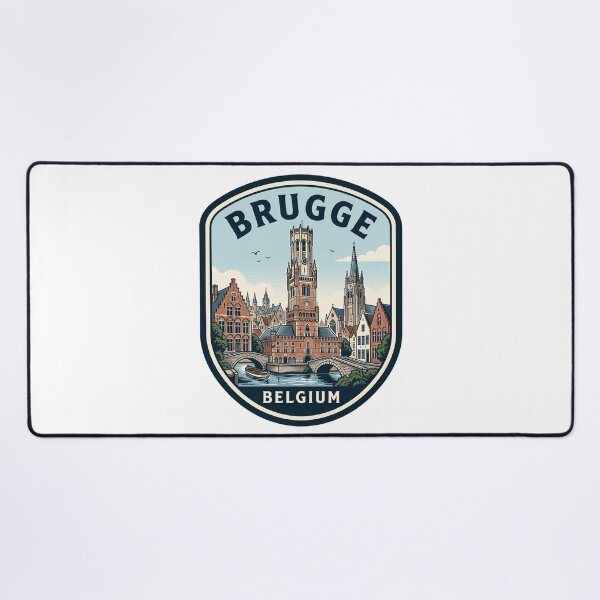 Item preview, Brugge Belgium Cityscape Vintage Travel Emblem designed and sold by k3rstman1.