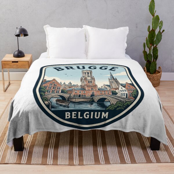 Item preview, Brugge Belgium Cityscape Vintage Travel Emblem designed and sold by k3rstman1.
