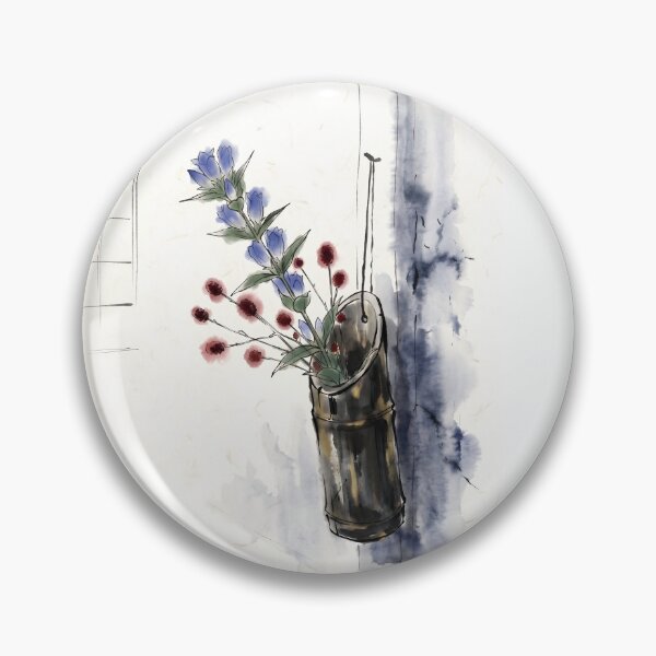 Item preview, Sumi-e Autumn Gentian Chabana Floral Art designed and sold by conohitoAI-ArtGallery.