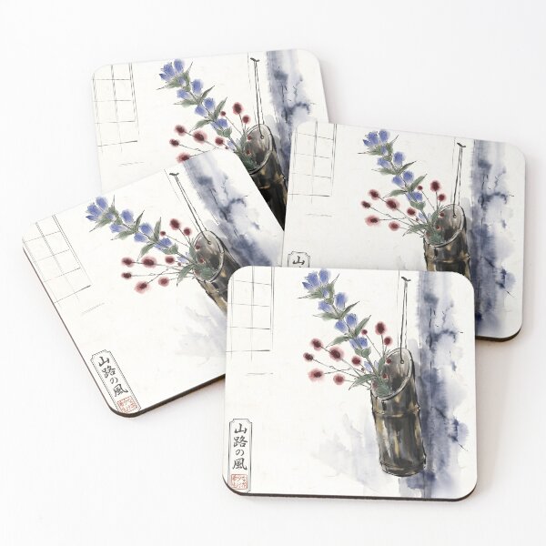 Item preview, Sumi-e Autumn Gentian Chabana Floral Art designed and sold by conohitoAI-ArtGallery.