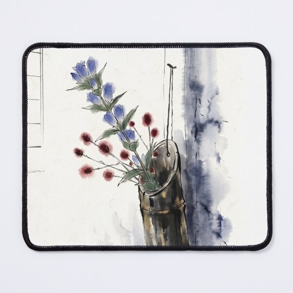 Item preview, Sumi-e Autumn Gentian Chabana Floral Art designed and sold by conohitoAI-ArtGallery.
