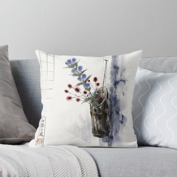 Item preview, Sumi-e Autumn Gentian Chabana Floral Art designed and sold by conohitoAI-ArtGallery.