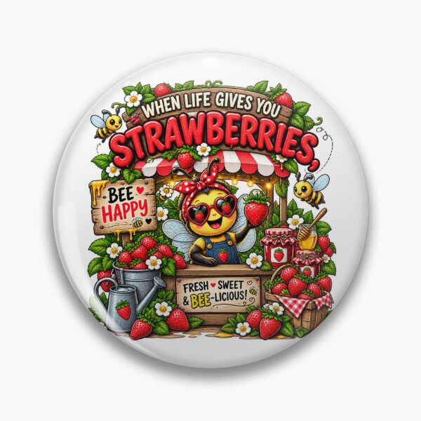 Item preview, Bee Happy Strawberry – Cute Bumble Bee Lover Gift | Funny Garden Summer Aesthetic Design designed and sold by Ayden World.