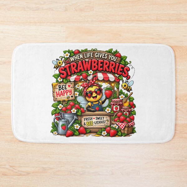 Item preview, Bee Happy Strawberry – Cute Bumble Bee Lover Gift | Funny Garden Summer Aesthetic Design designed and sold by Ayden World.