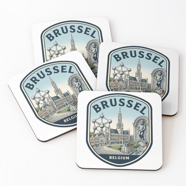 Item preview, Vintage Brussel Belgium Travel Badge Landmark Skyline designed and sold by k3rstman1.