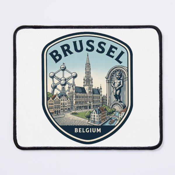 Item preview, Vintage Brussel Belgium Travel Badge Landmark Skyline designed and sold by k3rstman1.