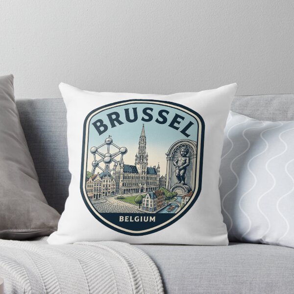 Item preview, Vintage Brussel Belgium Travel Badge Landmark Skyline designed and sold by k3rstman1.