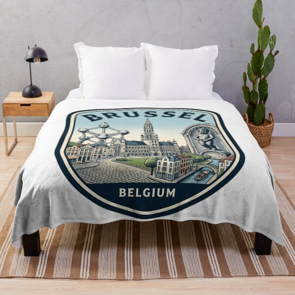 Item preview, Vintage Brussel Belgium Travel Badge Landmark Skyline designed and sold by k3rstman1.