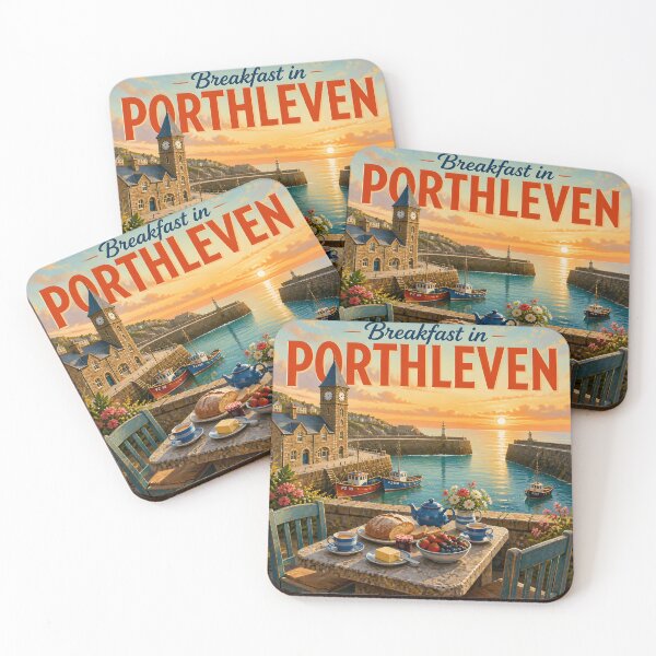 Item preview, Porthleven, Cornwall: Scenic-Style Painterly Coastal Travel Poster designed and sold by LSVart.