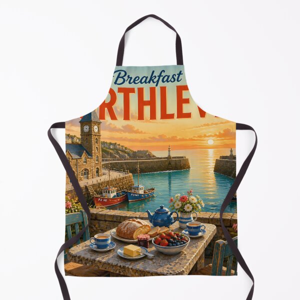 Item preview, Porthleven, Cornwall: Scenic-Style Painterly Coastal Travel Poster designed and sold by LSVart.