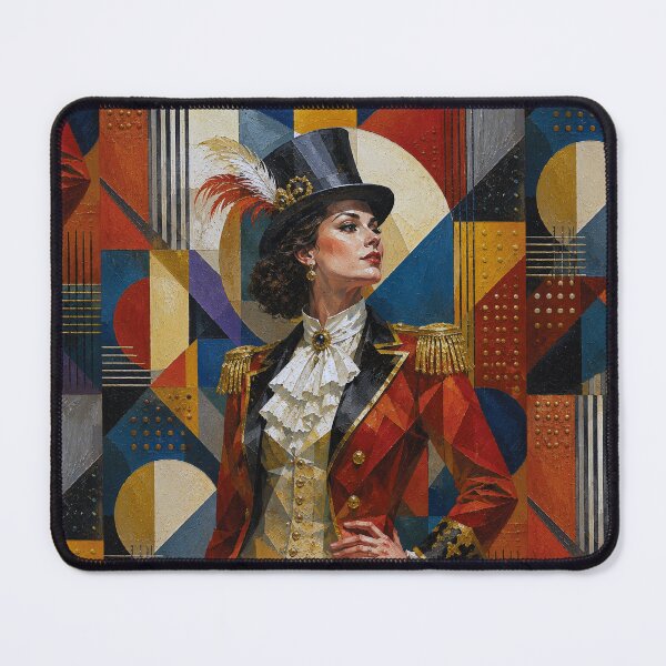 Item preview, The Lady Ringmaster, Queen of the Circus cubistic painting. designed and sold by GalleryKauffeld.