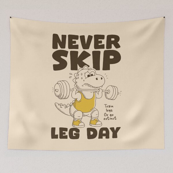 Item preview, Never Skip Leg Day Dinosaur Gym | Funny Workout & Weightlifting T-Rex Design designed and sold by adipra.