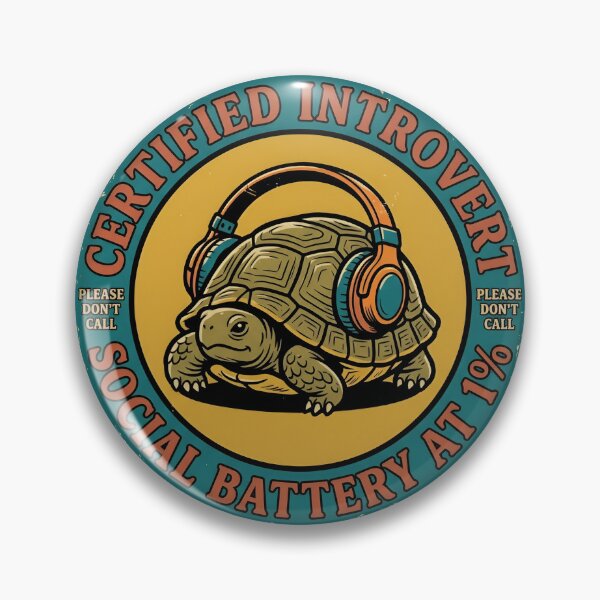 Item preview, Certified Introvert Social Battery Low Retro Badge designed and sold by DuckOddity.