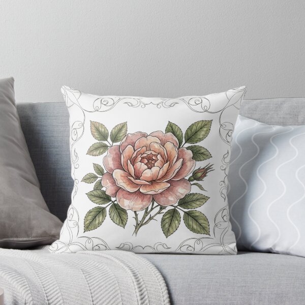 Item preview, Vintage Watercolor Wild Rose Botanical Tile designed and sold by 0Zetgest.