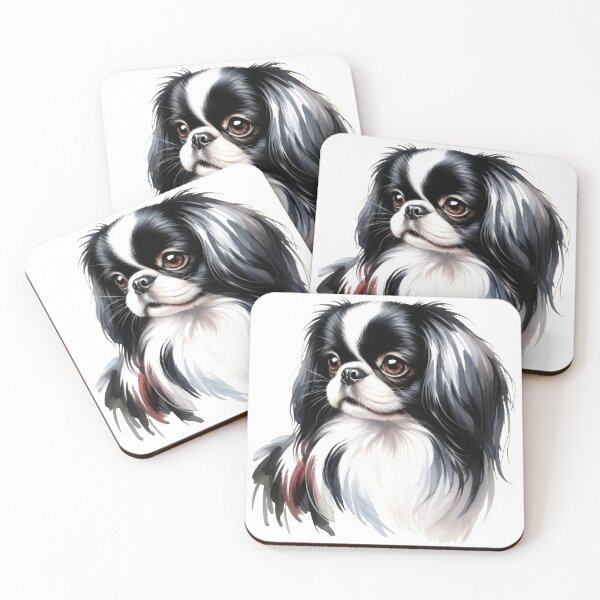 Item preview, Japanese Chin Dog Watercolor Portrait Art designed and sold by OlyvieArt.