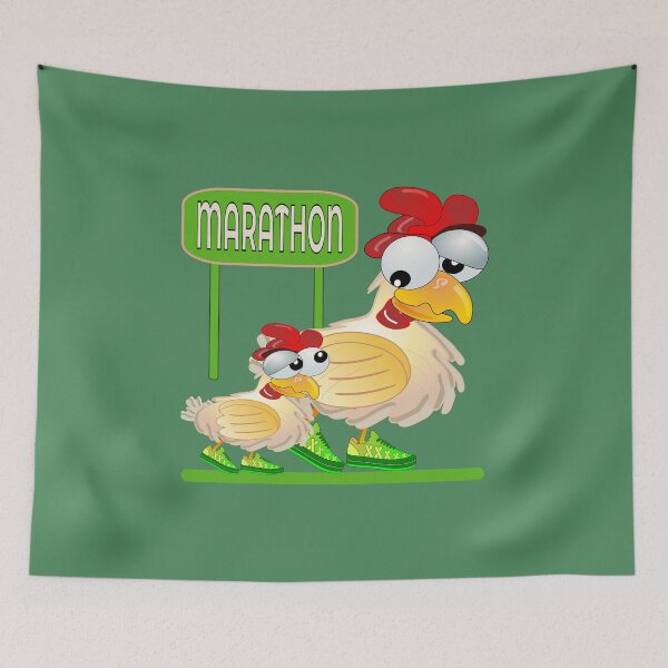 Item preview, Marathon Running Chickens designed and sold by minimalartstory.