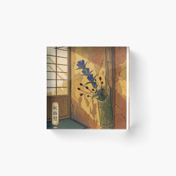 Item preview, Ukiyo-e Autumn Gentian Chabana Woodblock Print designed and sold by conohitoAI-ArtGallery.