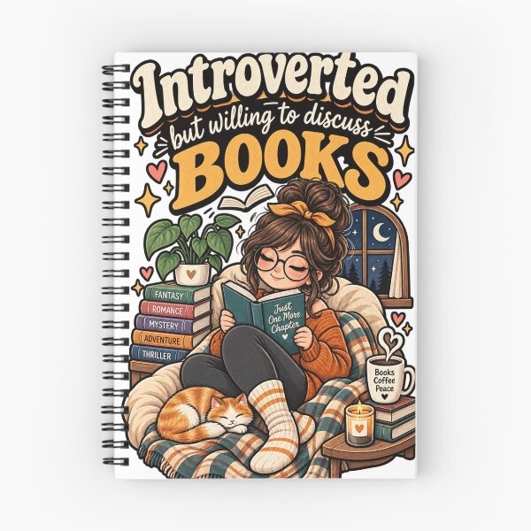 Item preview, Introverted But Willing To Discuss Books Cute Book Lover Reading Design designed and sold by ArhaanFashions.
