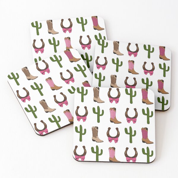 Item preview, Pink Cowgirl Western Pattern with Boots, Horseshoes and Cactus designed and sold by May23ELA.